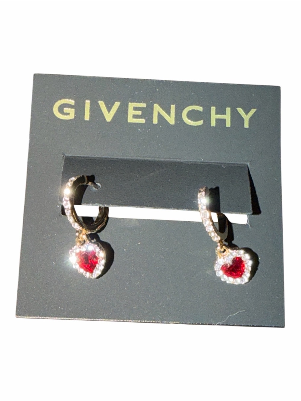 🎁 GIVEAWAY 🎁 Givenchy Red Heart Crystal Huggie Drop Earrings - Luxury Edit Show